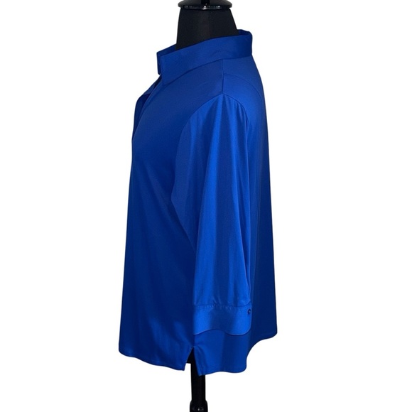 FOXCROFT Sophia Johnny Collar Jersey Shirt Plus 1X Royal Blue - Picture 11 of 14